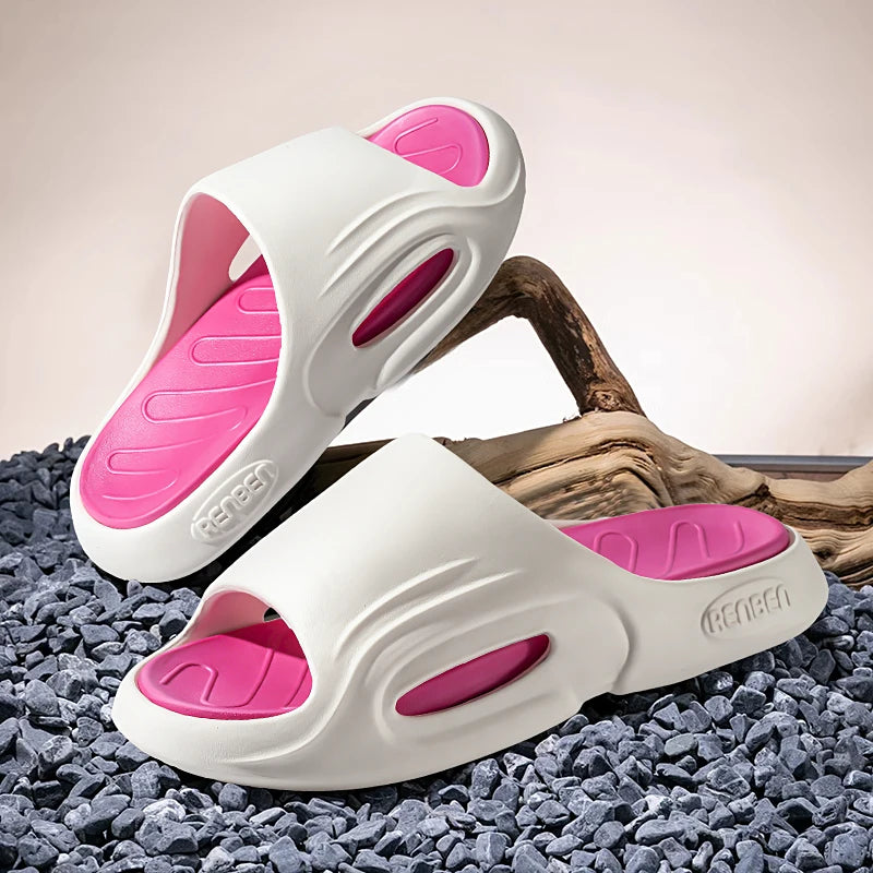 New Men Slippers Slides with a Sense High Aesthetic Value External Wear Anti Slip Thick Bottom, Beach Cool Slippers for Men