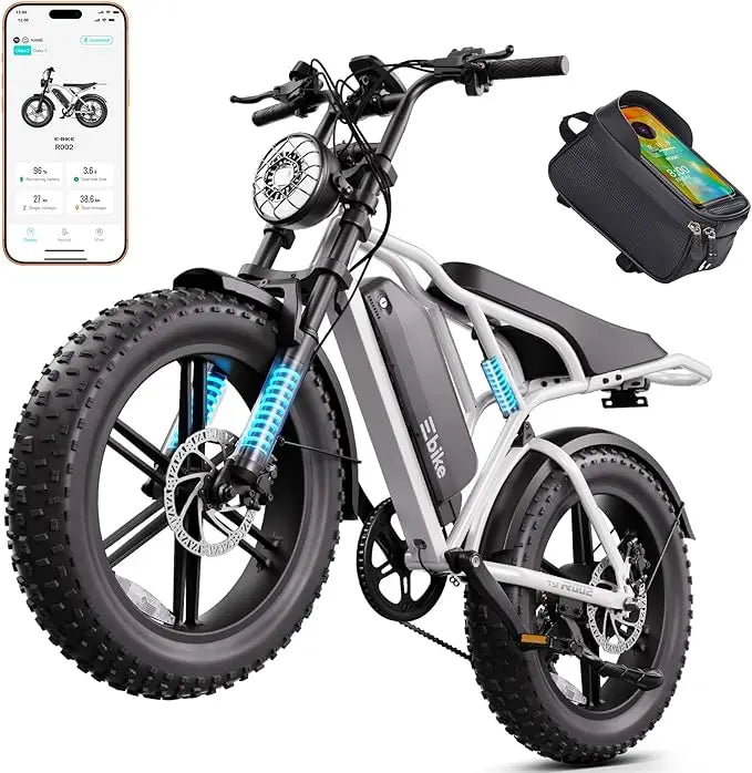 Electric Bike for Adults, 1500W Peak Motor Ebike, 20" x 4.0" Fat Tire E Bike, 48V 15Ah Removable Battery,Customized