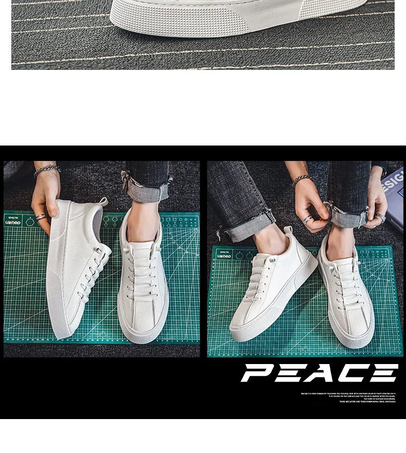 White Sneakers for Men  Fashion Casual Lace Up Round Toe Flat mens Running Sport Shoes Zapatillas Deportivas Hombre 2024