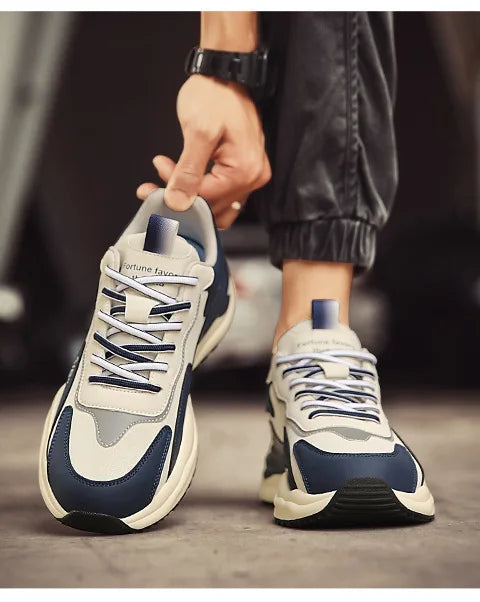 Sneakers Male Autumn Man Shoes Leather Surface Sport Shoes Men Men's Versatile Sports Casual Winter Running Shoe Increase Height