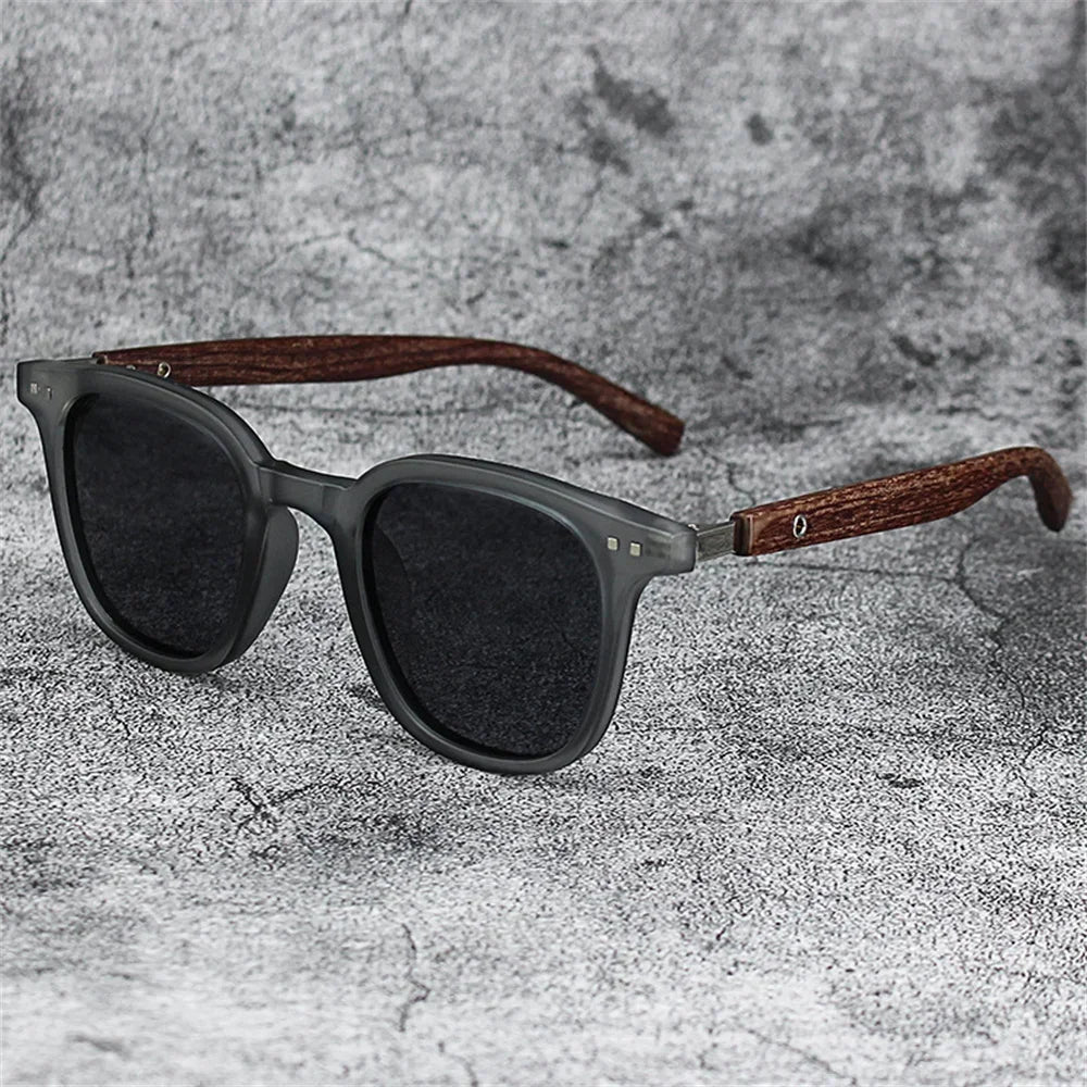 Men Vintage Wooden Frame Sunglasses Classic Brand Sun Glasses Coating Lens Men Polarized UV Protection Driving Eyewear