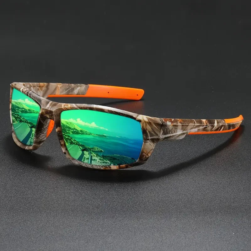 New Sunglasses for Men Sport Polarized Square Frame Camouflage Sun Glasses Driving Fishing Cycling Skiing Sun Eyewear UV400