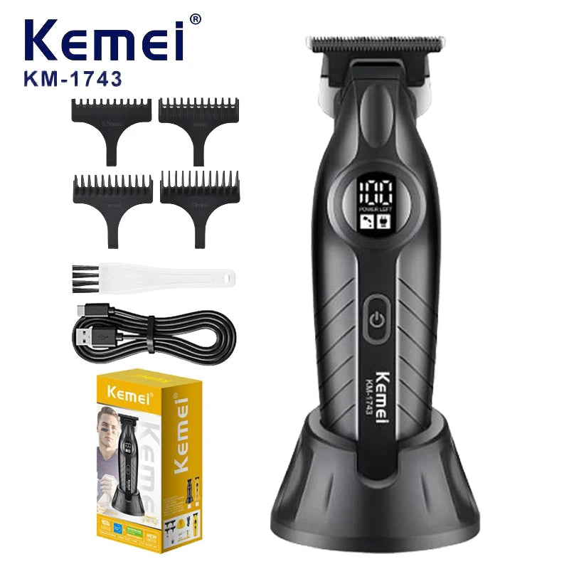 KM-1743 Professional Hair Clippers Set for Men Wireless USB Charging Hair Trimmer Machine Men's Professional Hair Clippers