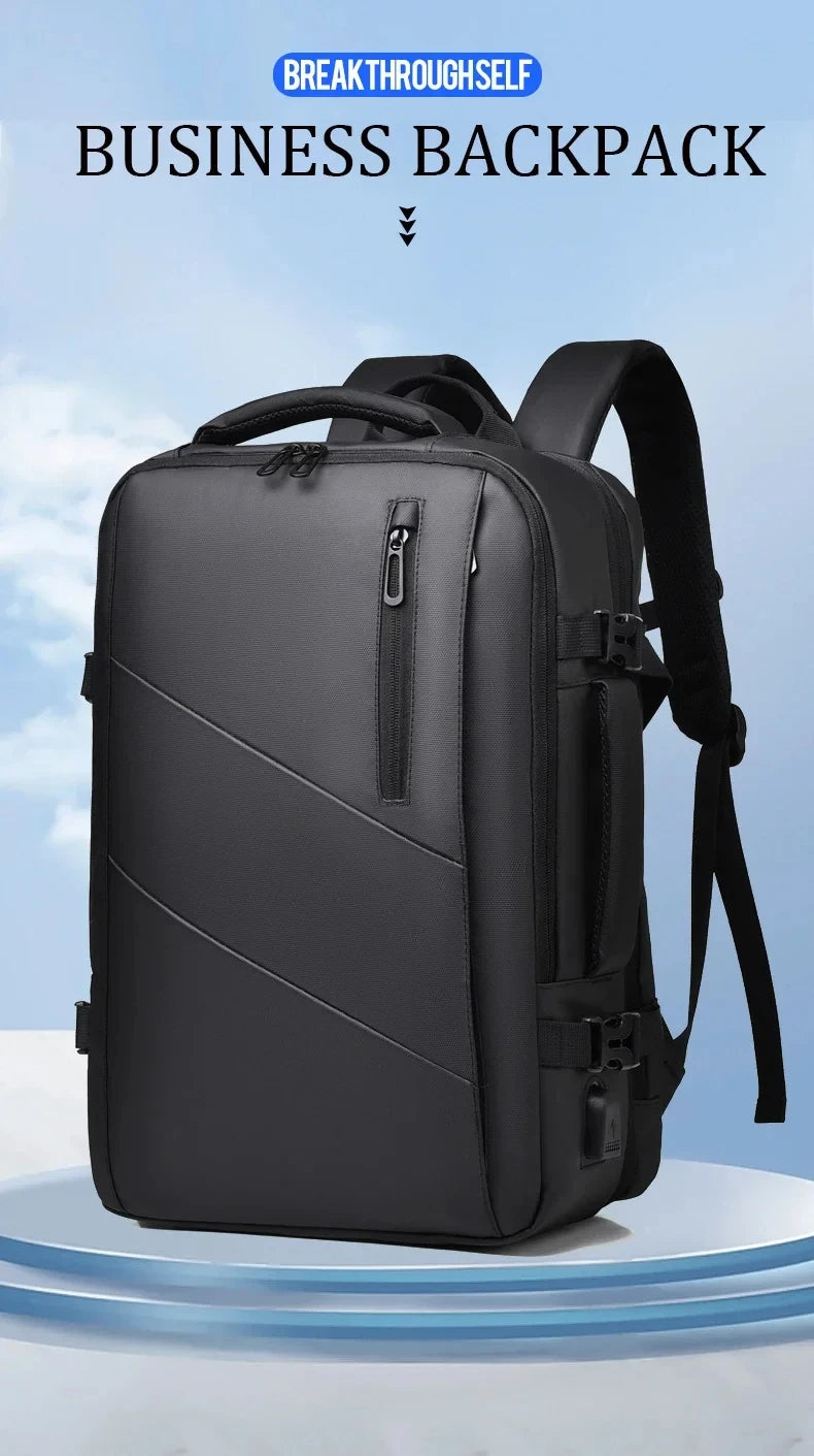 Large Capacity Men's Backpack Expandable Business Travel Bag 15.6 inch Laptop Waterproof Backpack USB Charging Camping Baggage