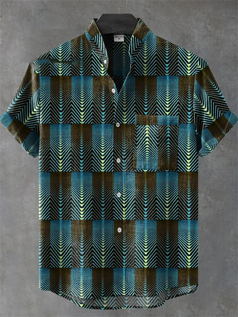 Men's New Linen Short Sleeved Shirt With Refreshing Comfortable Summer Fabric, High-quality Button Up Top Camisetas De Hombre