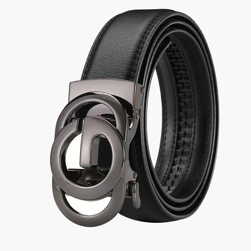 Men's Business Belt - Genuine High Quality Alloy Automatic Buckle Belt, Fashionable Luxury Designer Dating Party Jeans Casual