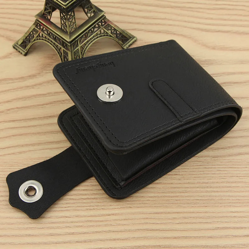 Men's Leather Wallet Short Purse for Man Wallets 2023 Credit Card Holder Money Bag Coin Bag Hasp Small Wallet Portafoglio Uomo