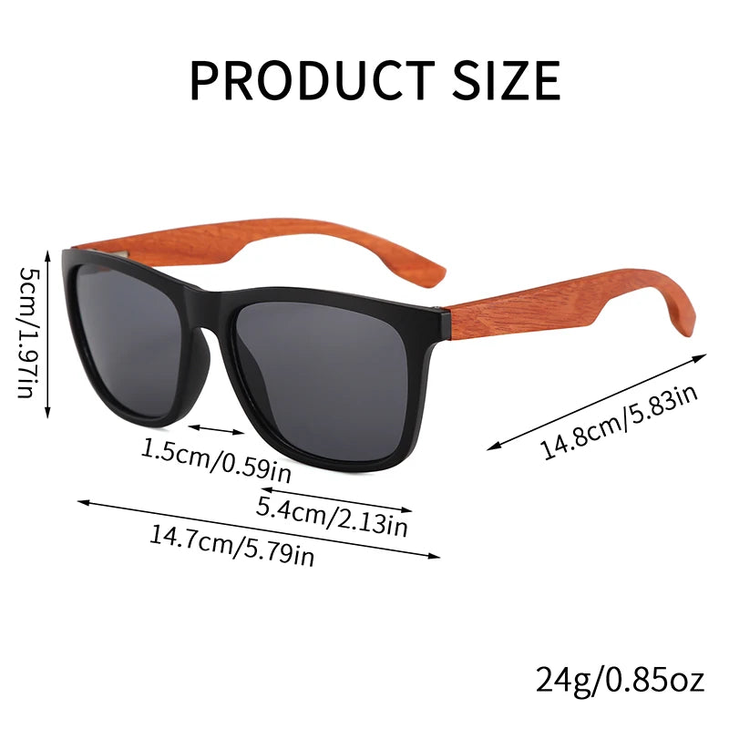 Wooden Square Sunglasses Women Men Vintage Fashion Luxury Sun Glasses Fishing Driving Eyeglas Lady Man UV400 Protective Glasses