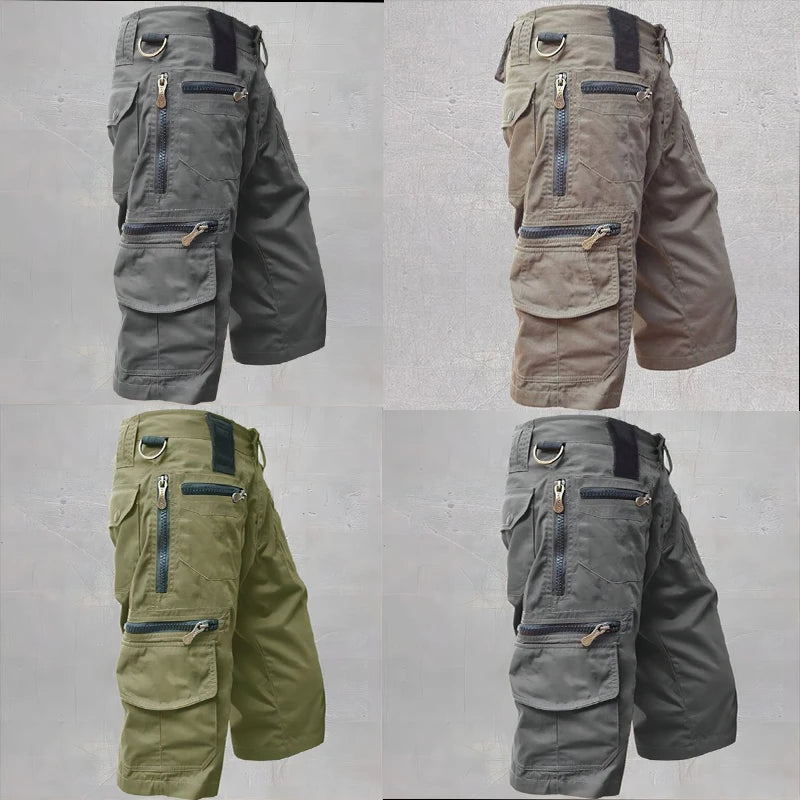 2024 new summer shorts for men, Japanese workwear shorts, casual five quarter shorts, straight leg multi pocket shorts for men