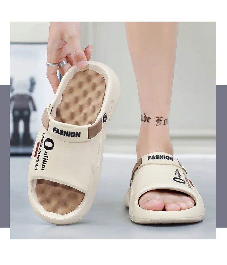 Slippers for Men Sandals 2024 Trending Mens Sandals Genuine Leather Men's Summer Shoes Men Sandel Men's Casual Sandal Slipers