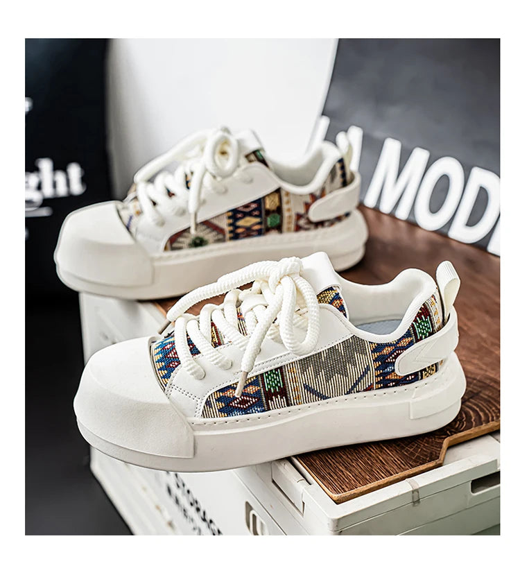 Trendy Street Style Lace Up Sneakers for Men Outdoor Activities Shoes Обувь Skate Shoes for Men Comfy Non Slip Casual Sneakers