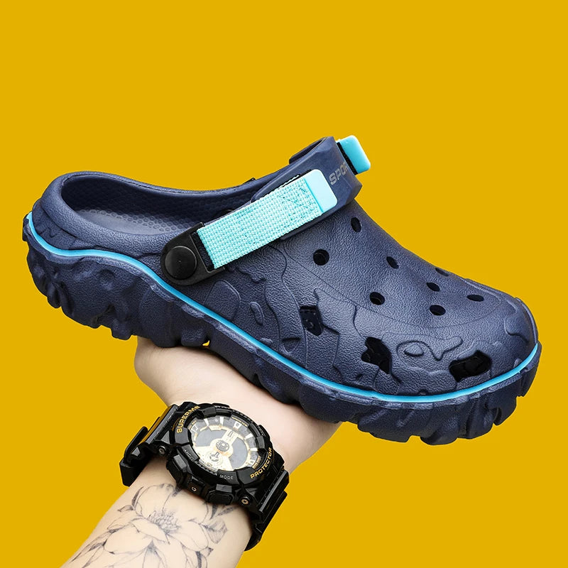 Men's Sandals Summer Clogs Non Slip Beach Trend Casual Sandals Breathable Thick Bottom High Quality Hole Shoes Big Size 45 46 47