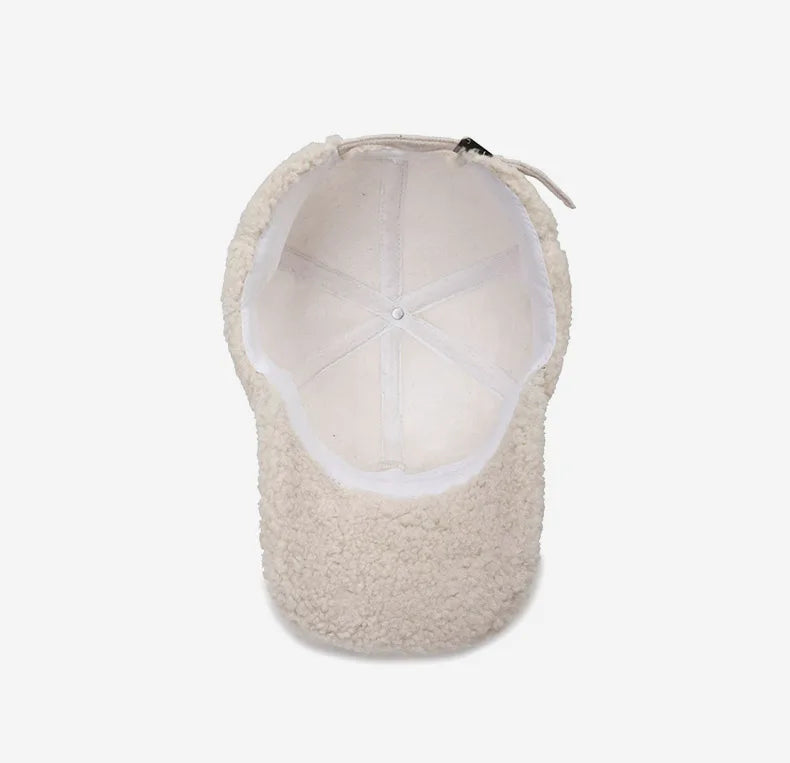 Baseball caps, outdoor warm caps, teddy velvet embroidered cold caps, stylish with warm hats