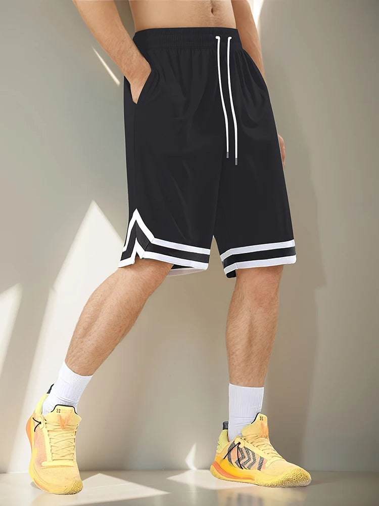 Basketball shorts for men's summer sports training in 2025, casual loose and breathable pants, American five point shorts