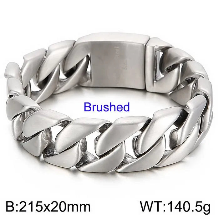 HAOYI Dropshipping 20mm Gold Color Bracelet Bangle Men's Heavy Chunky Link Chain Bracelet Fashion Jewelry Gifts