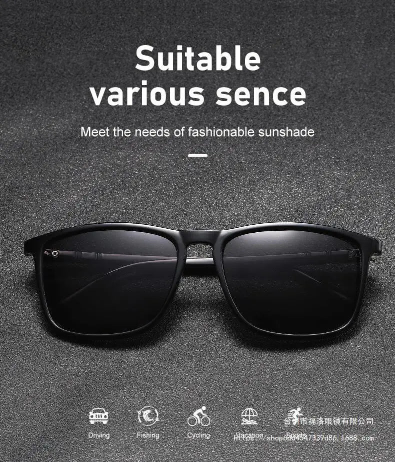 Sports Sunglasses for Men Polarized Comfortable Wear Square Sun Glasses Male Light Weight Eyewear Accessory with Origina