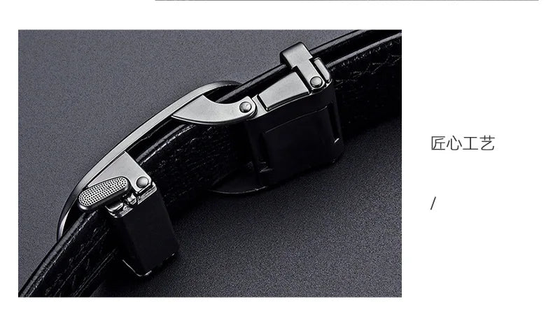 Belt, Men's Fashion, Student Automatic Buckle Leather Belt, Men's Business Casual Versatile Men's Pants Belt