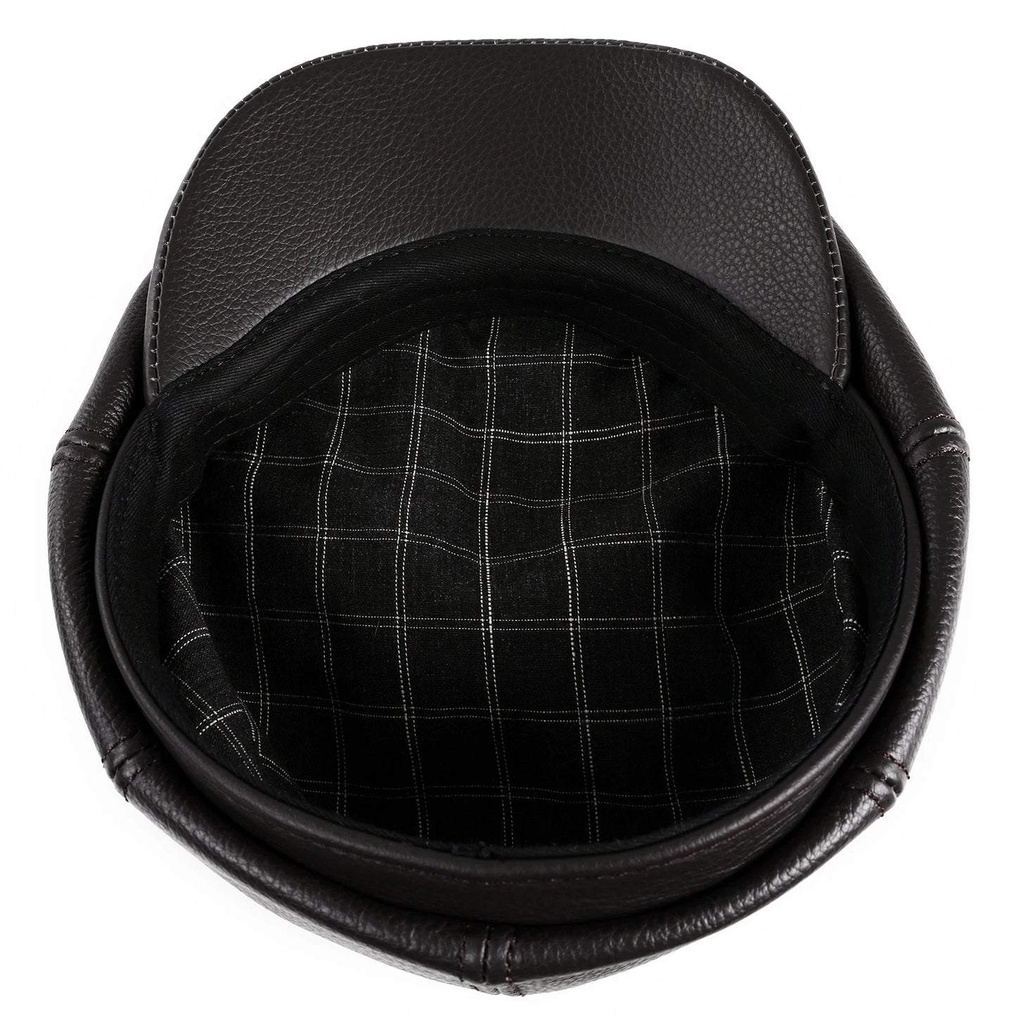 BOONJOVIA Men's Newsboy Flat Cap 100% Genuine Cowhide Leather Gatsby Ivy Golf Cabbie Driving Hat 8 Panels Classic Design