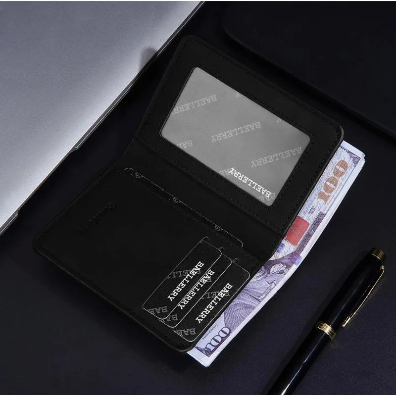 New Baellerry Wallet for Men PU Leather Front Pocket Minimalist Money ClipTravel Essentials Black blue brown gray four colors