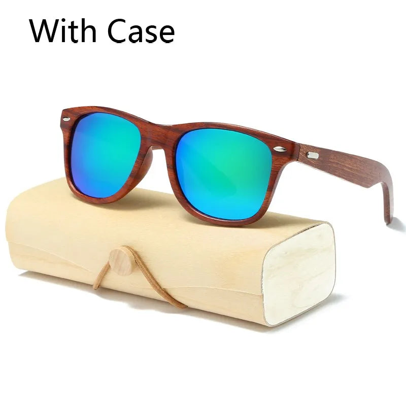HJYBBSN Handmade Wood Sunglasses Men women square Sunglasses for men women Mirror Wooden Sun Glasses retro de sol masculino