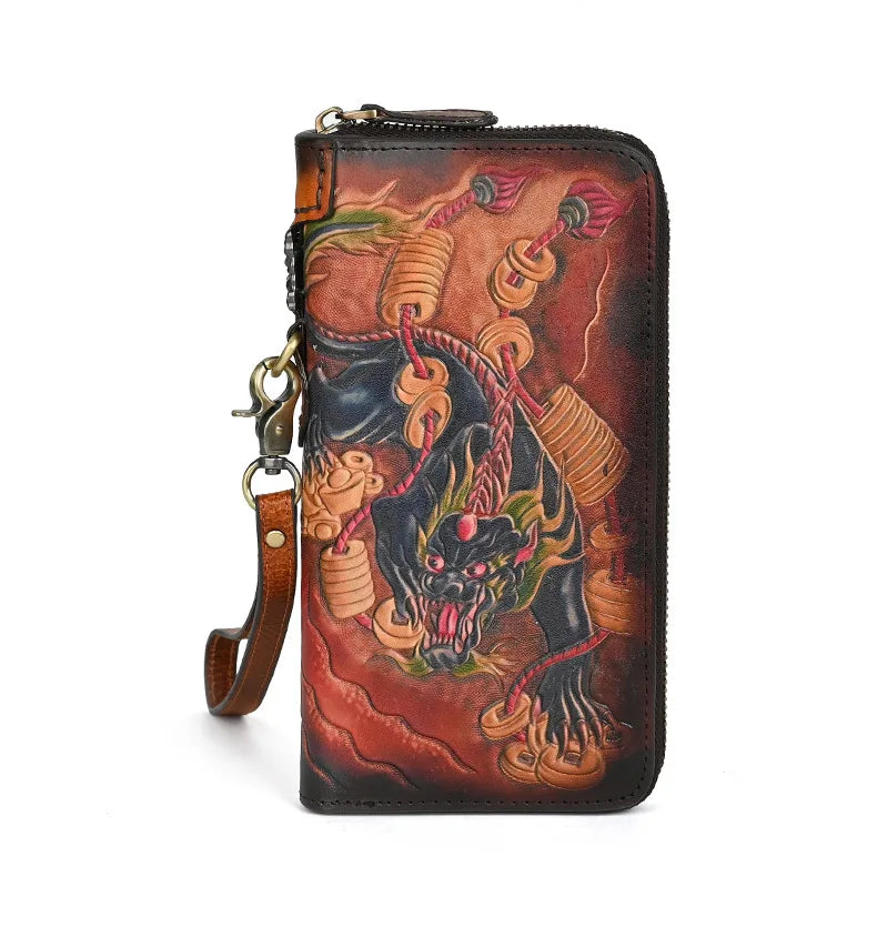 Men's Genuine Leather Wallet with Handcrafted Embossed Design