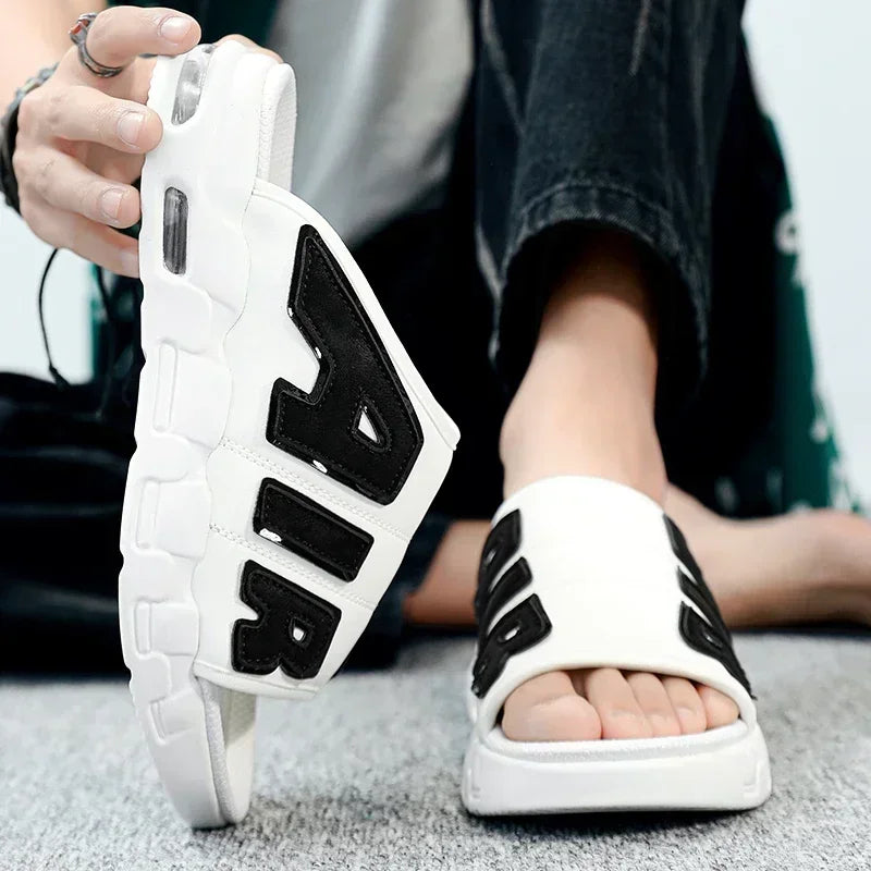 Men's Slippers 2025 Summer New Casual Slippers Fashion Air Cushion Sports Slippers for Men Non Slip Beach Shoes Designer Slides