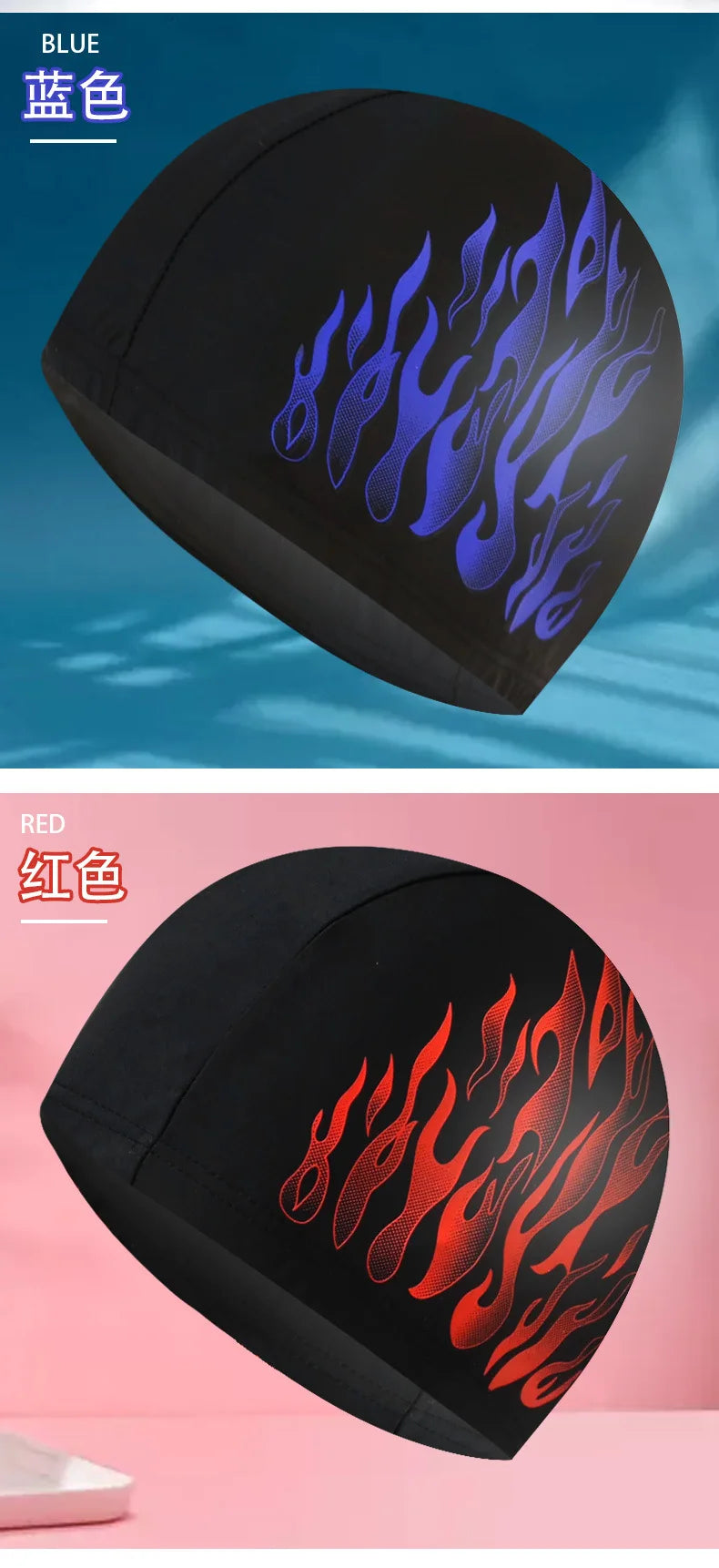 Men's Swimming Caps Large Size High Elastic Breathable Nylon Swim Cap Fashion Printing Ear Protection Men Male Swimming Cap Hat