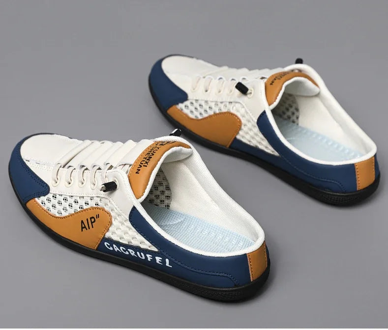 Men's Fashion Soft-soled Half Slippers Summer Trendy Bottom Casual Shoes Soft Sole Support Shoes Sneakers Half Drag Sandals