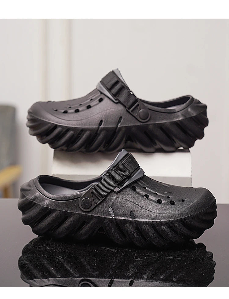 Summer New Men's Fashionable Versatile Sandals  Anti Slip and Wear-resistant Shoes Thick Soled Soft Soled Slippers Breathable