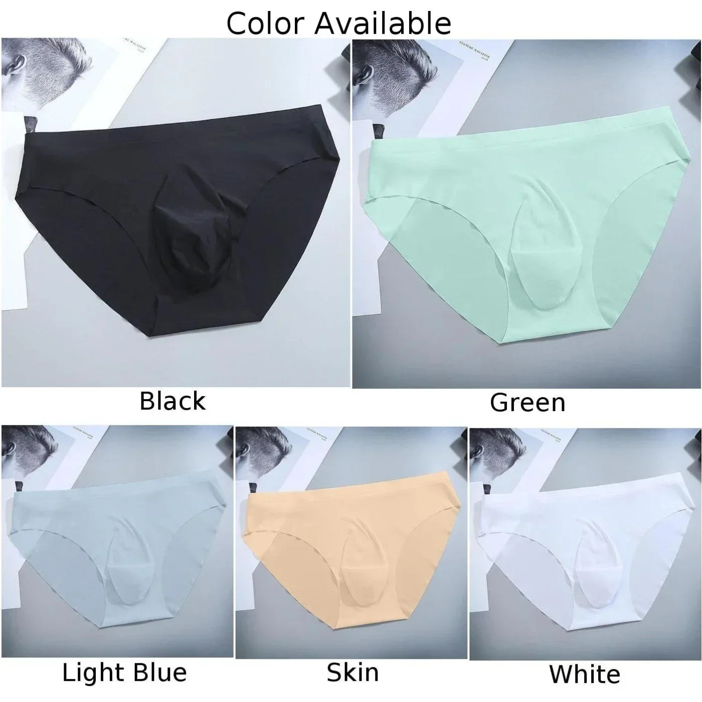 Sexy Men Briefs Underwear Mens Underwear Color Seamless U Conve Pouch Underpants Breathable Confortable Low Waist Male Panties