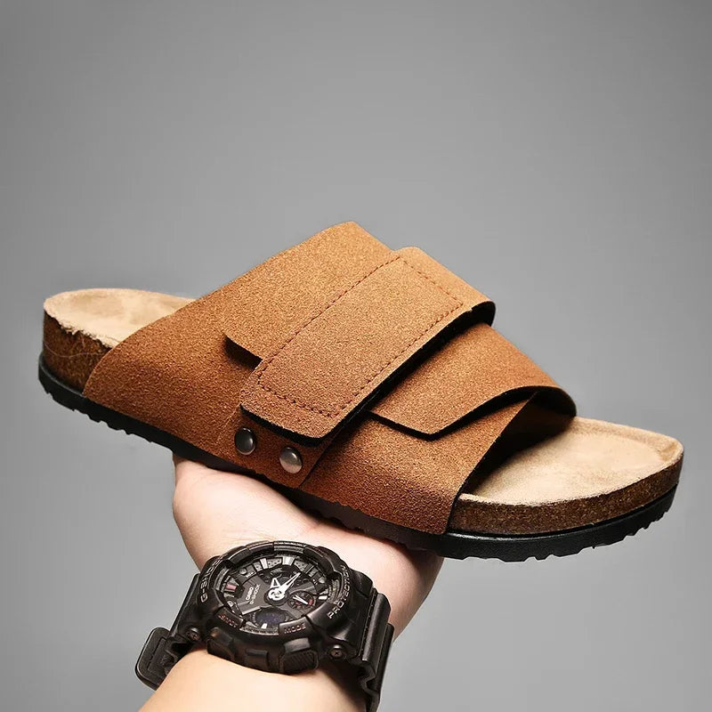 Man's Leather Sandal for Men Beach Sandals Men 2025 Designer Men's Shoes Men's Comfortable Slipper Original Brands Shoes Summer