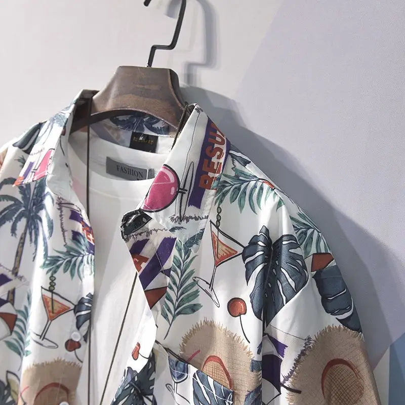 Printed Shirts And Blouses For Men Colourful Hip Hop Clothing Geometric Funny Man Tops Hawaiian Graphic With Pocket Floral Xxl S