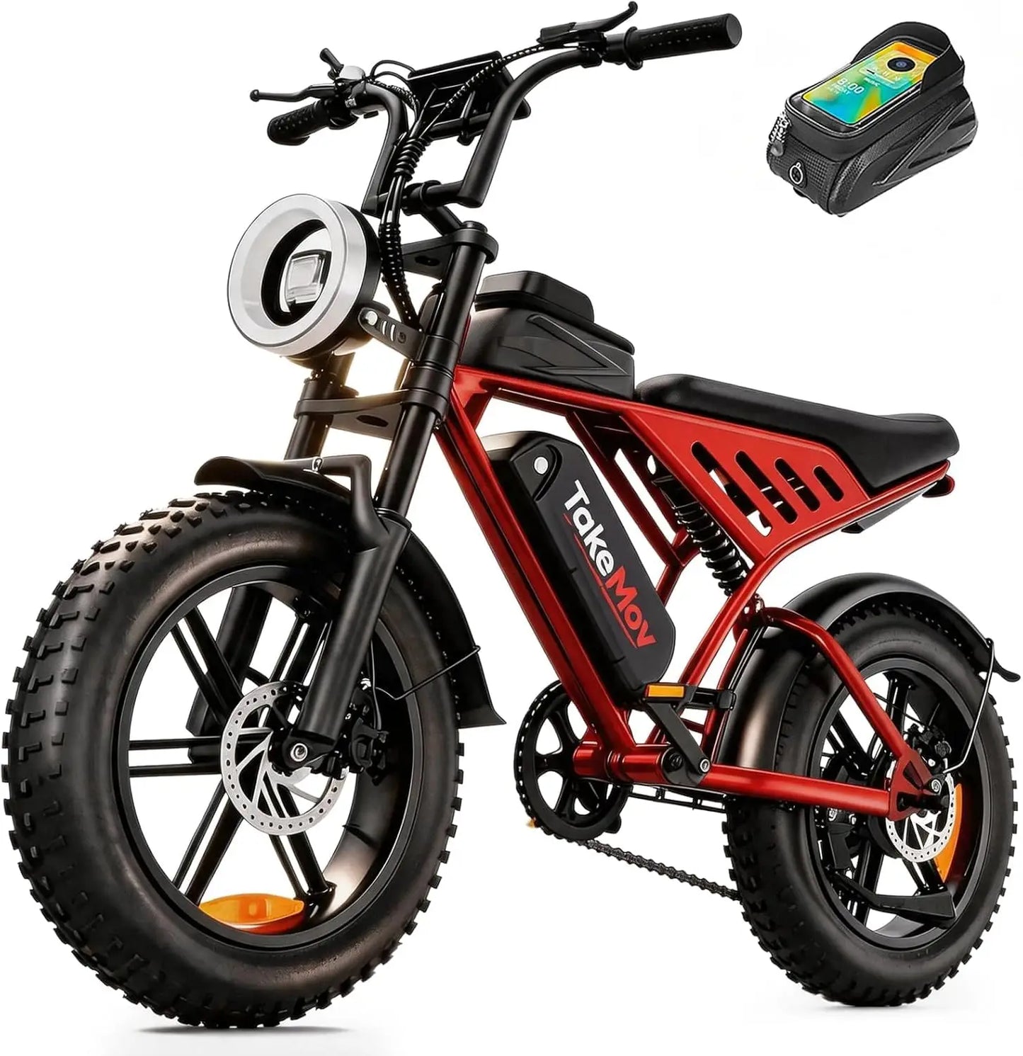 1500W 33MPH Electric Bike 60Miles NFC Password 48V15Ah UL2849 20" Fat Tire Full Suspension All-Terrain Custom