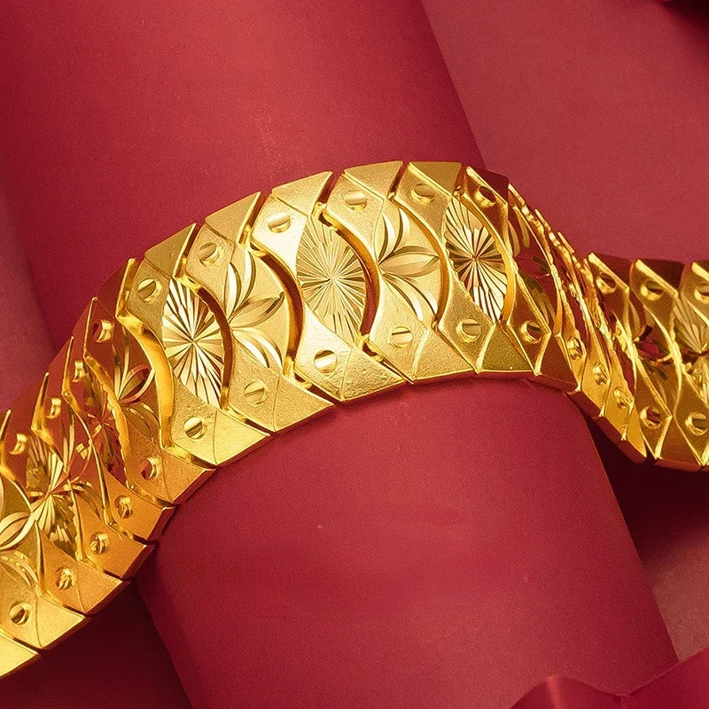 Fashionable imitation gold 2.8mm exquisite overbearing sun pattern all-star watch chain for boyfriend men's wedding decorations