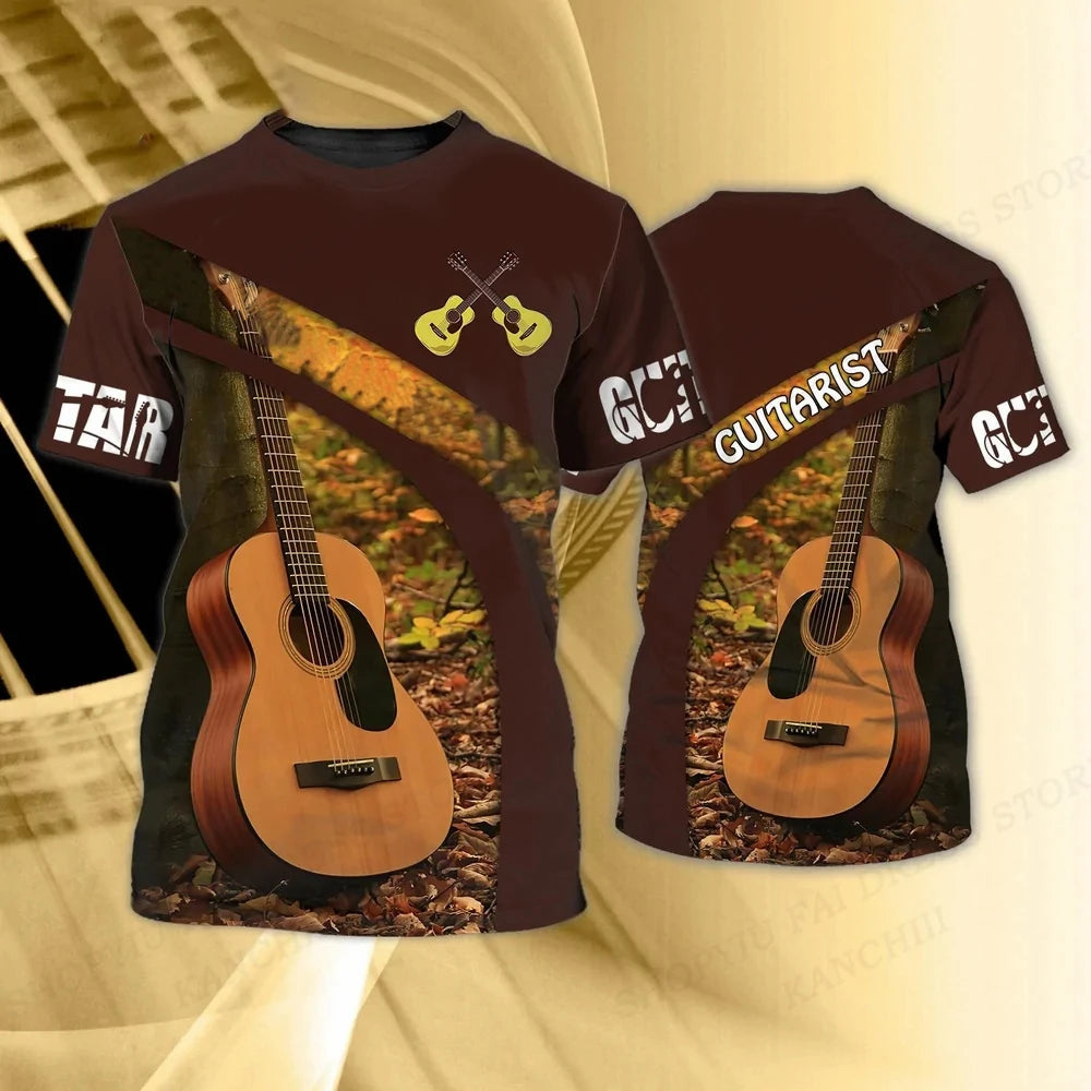 Music T shirts Guitar Graphic 3d Print Tshirt Men Women Fashion T-shirt Tops Kids Tshirt Boy Tees Men's Clothing Rock T-shirts
