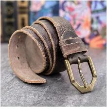 Brass Cowboy Belt Buckle Luxury Men Leather Belt Ceinture Homme Yellow Belts For Men Wide Male Strap Jeans Waist MBT0537