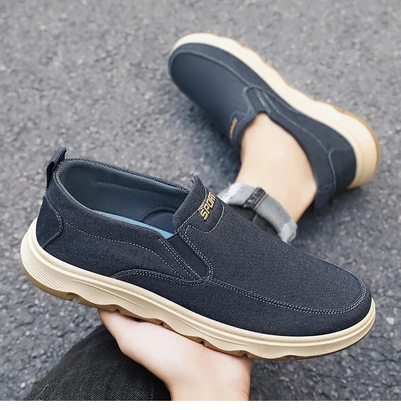 Men's walking sneakers 2025 Spring casual canvas shoes, low-top comfortable and breathable vulcanized shoes