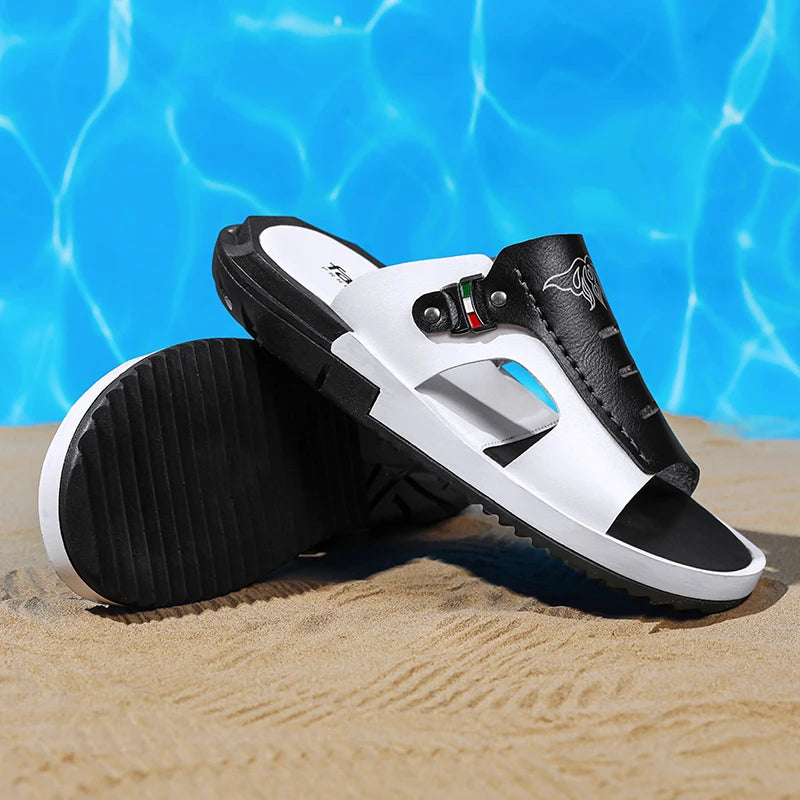 Slippers Men's Fashion 2024 New Summer Outdoor Casual Anti slip Men's Sandals Korean Edition Personalized Soft Sole Sandals for