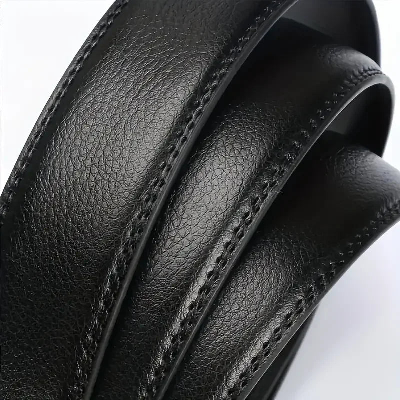 Men's Business Belt - Genuine High Quality Alloy Automatic Buckle Belt, Fashionable Luxury Designer Dating Party Jeans Casual