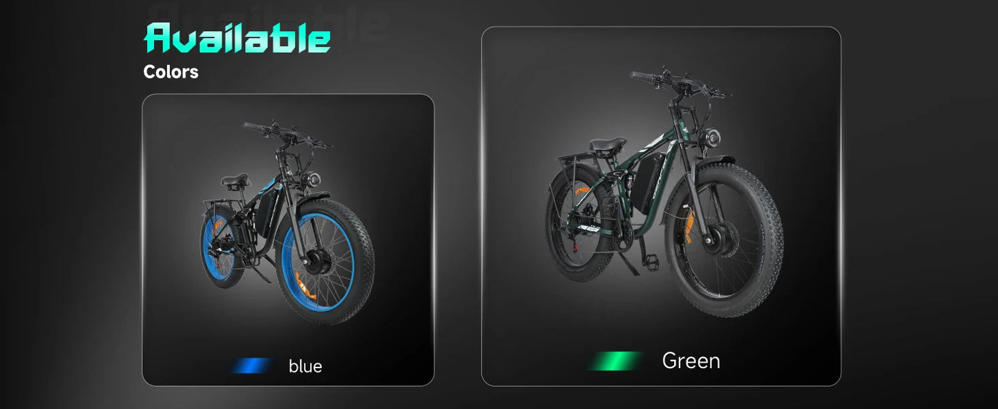 BAOLUJIE Peak 3000W/5000W Dual Motor Electric Bicycle  E-Bike for Adults，Electric Motorcycle 48V/52V Battery，Max Speed 38 MPH