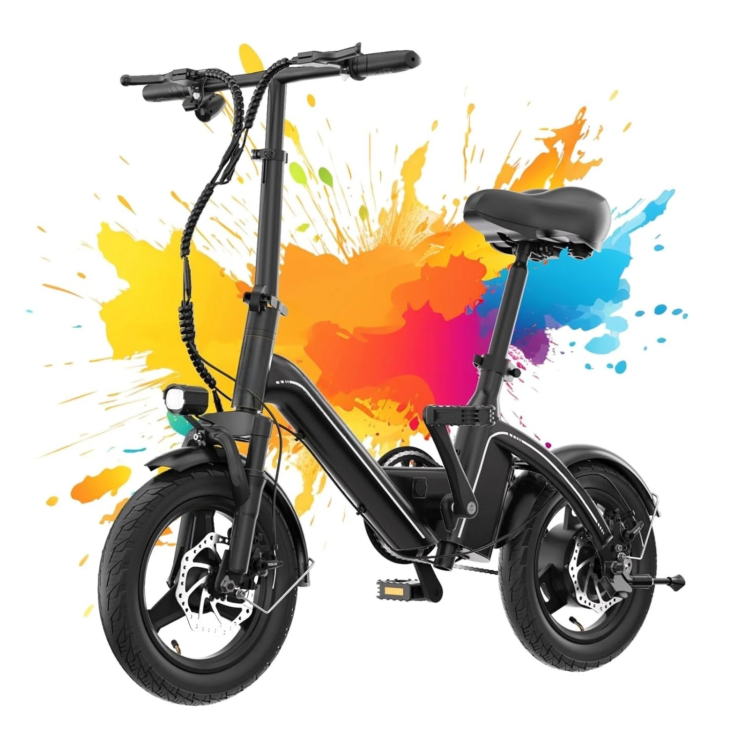 14" Adults Electric Bike, 10.4Ah Battery, 500W Motor, 20Mph Top Speed, Step Through Adult Electric Bicycles, Mini, Customized