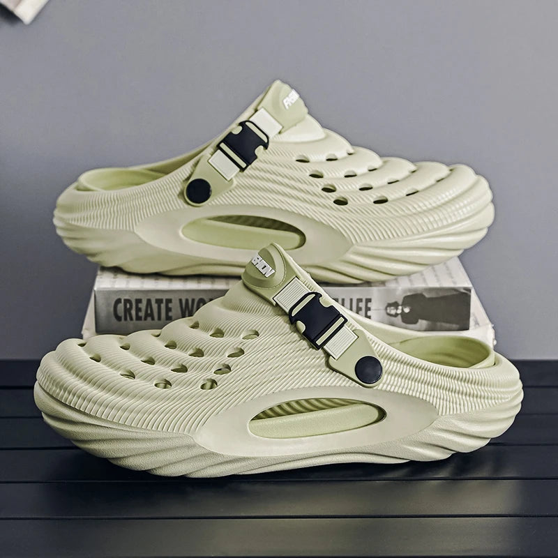 2025 New Men Massage Slippers Slides Indoor Outdoor Sandals Beach Casual Shoes Comfortable Sole Men's Slippers Big Size 40-45