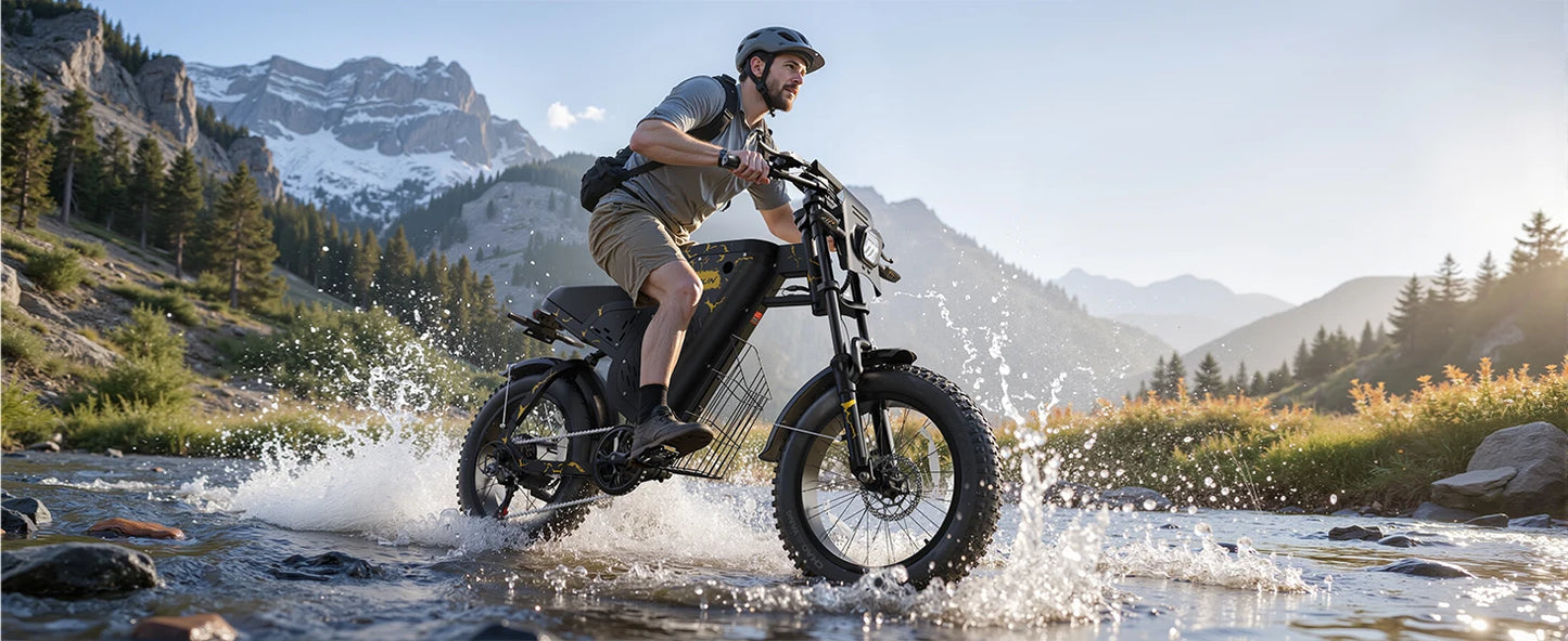 Varun X-Plorer Rapto Adult Dirt Electric Bike, 1000W Peak Power, 48V 20.8Ah, 20" Fat Tire, 28MPH, Ebike UL 2849, 1 Year Warranty