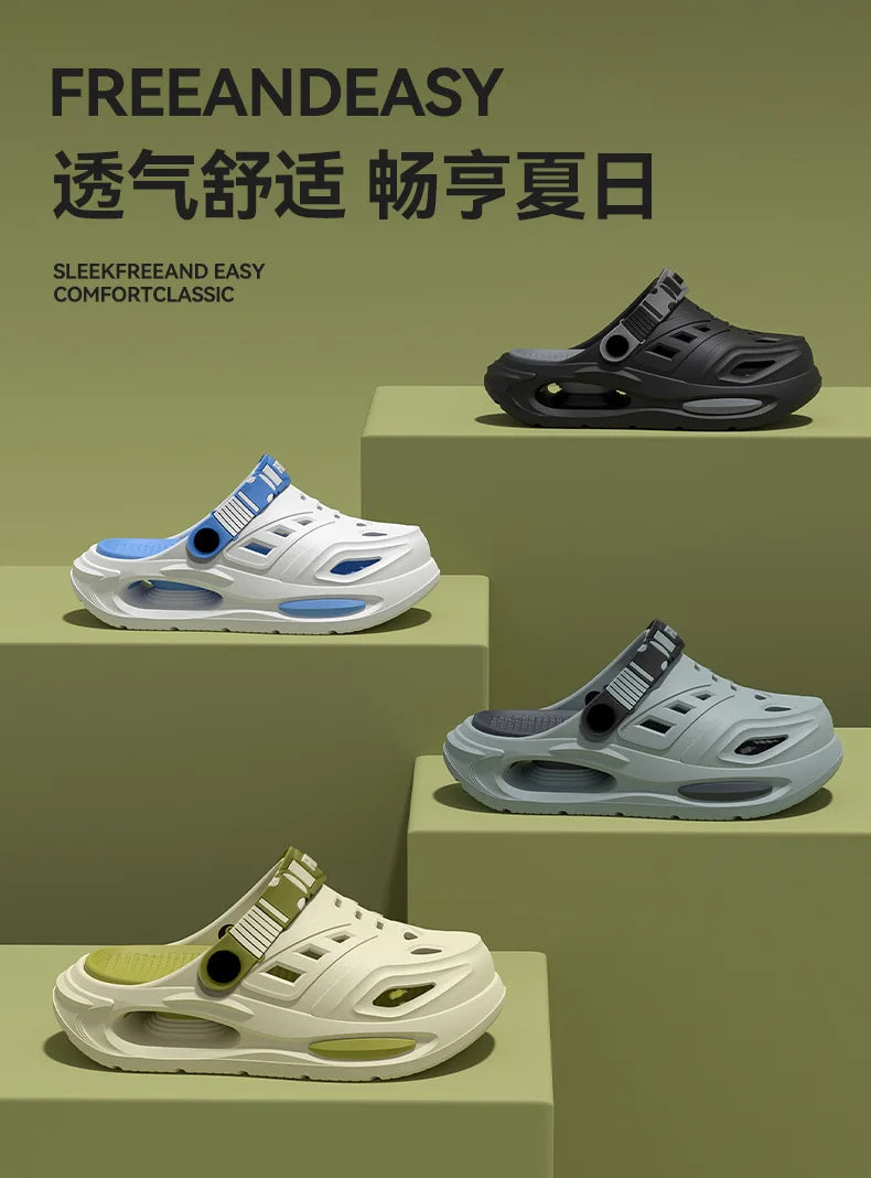 Men's summer outdoor sandals for 2025, new trendy thick sole, anti-slip, odor-resistant, two-way wear, men's flip-flops