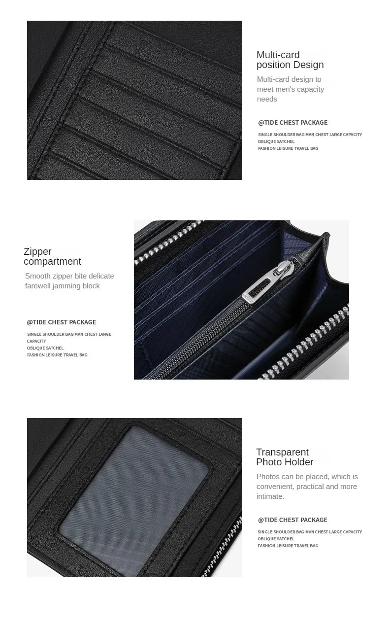 GOLF Long Wallet for Men Leather Male Clutch Bag Purse Wallet Wrist Bag Credit Card Organizer Hand Bags Money Clip Minimalist