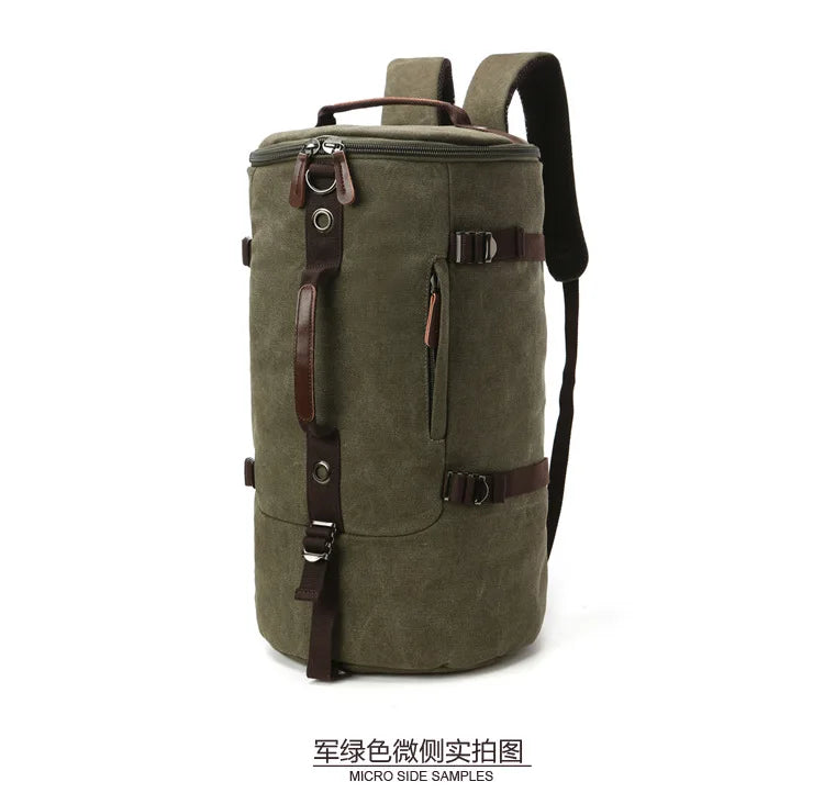 2025 Fashion Large Man Travel Bag Mountaineering Backpack Male Luggage Canvas Bucket Shoulder Army Bags For Boys Men Backpacks