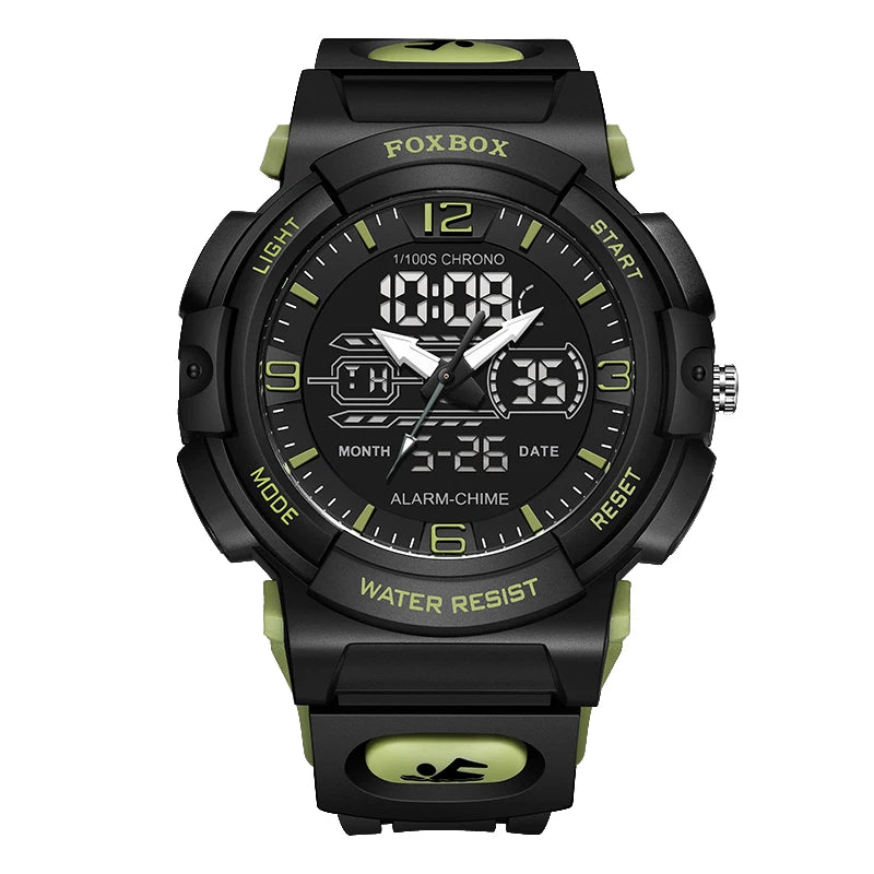 LIGE New Watches For Men 50M Waterproof Clock Alarm reloj hombre LCD Dual Display Wristwatch Quartz Military Sports Mens Watches