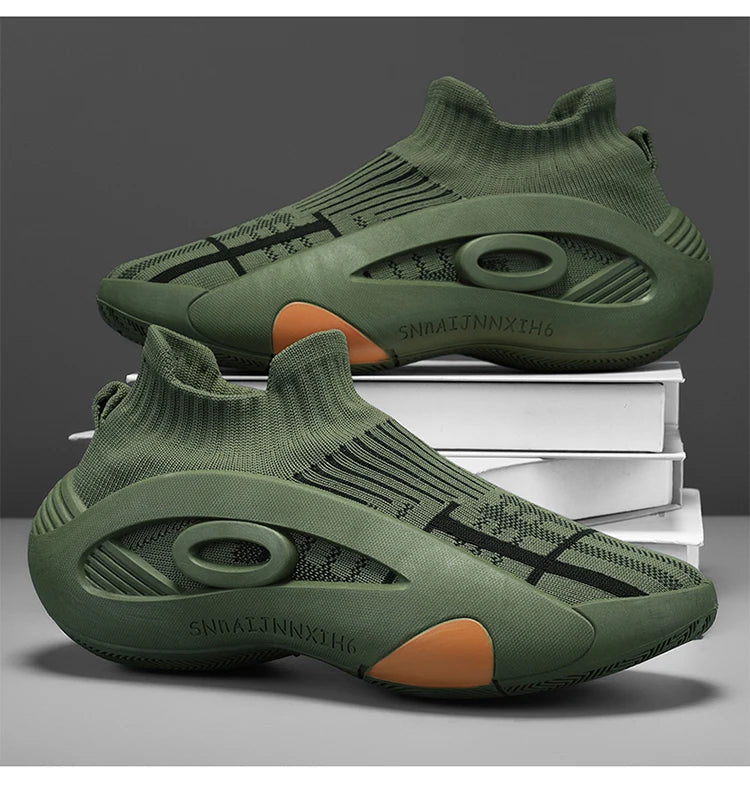 Summer Sneakers for Men Breathable Socks Casual Sports Shoes New Arrival Black Green Men Trainers Platform Designer Sneakers Men