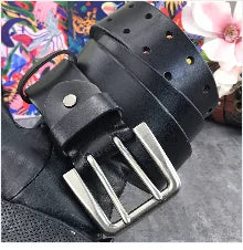 Brass Cowboy Belt Buckle Luxury Men Leather Belt Ceinture Homme Yellow Belts For Men Wide Male Strap Jeans Waist MBT0537