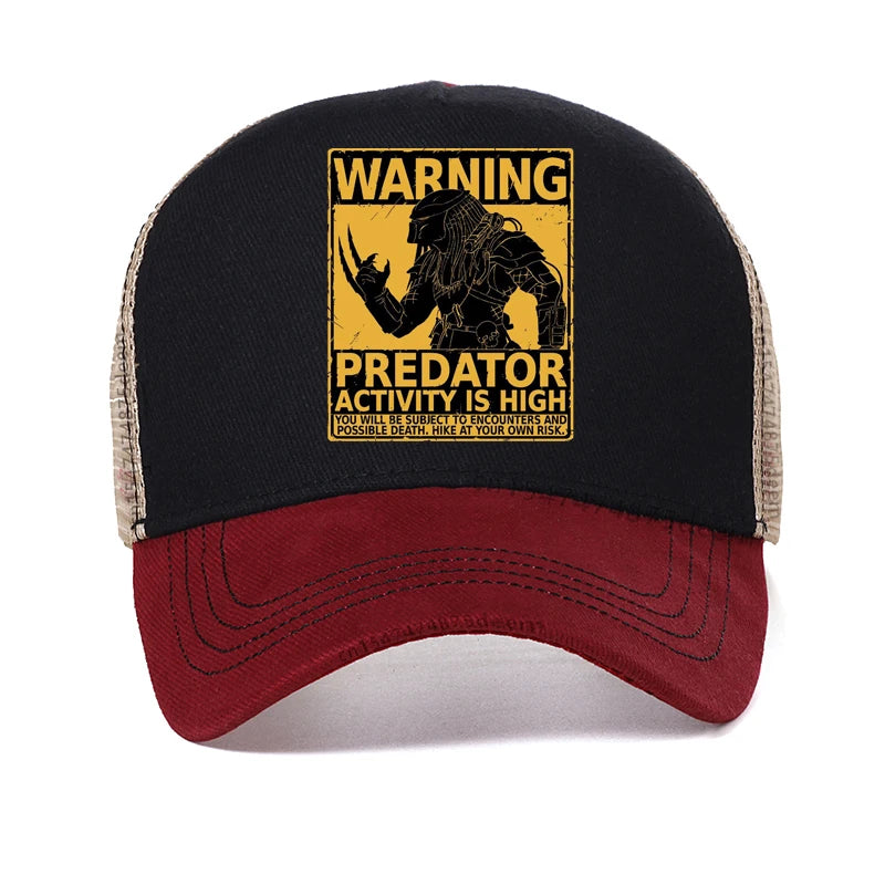 Men caps for men Season Predator Activity is High baseball cap Men Design Vintage Printed Cotton Mesh Breathable trucker hat